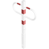 Passage and | car-park barrier | removable with | triangular lock | hot-dip galvanized and white coated withred reflecting stripes